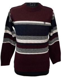Boys Sweater strips design sweater Wine